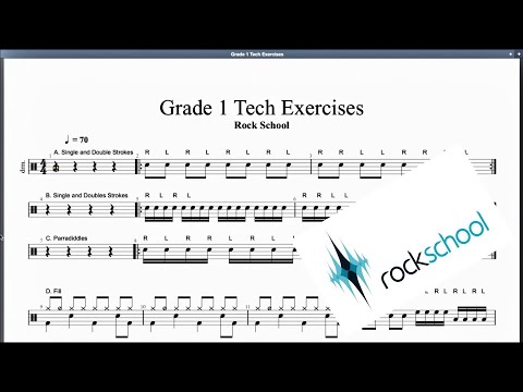 Technical Exercises Rockschool Grade 1 Drums