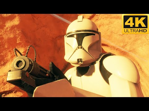 BATTLE OF GEONOSIS: Clone Troopers vs Battle Droids - Star Wars Battlefront 2 (4K, HDR)