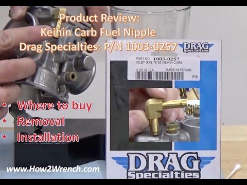 How to replace a broken carburetor fuel inlet elbow/nipple Demo: Keihin Carb