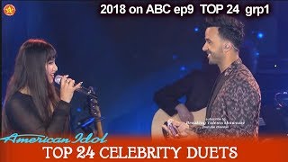 Michelle Sussett Luis Fonsi Duet I Can&#39;t  Make You Love Me Top 24 Celebrity Duets American Idol 2018