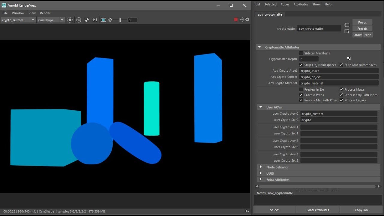 Arnold 5.2 mtoa Cryptomatte  Custom user