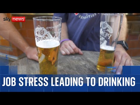 Nearly 64% of UK workers are turning to drink because of job stress, according to a new survey