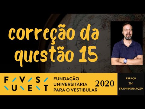 Correção da questão 15 FUVEST 2020