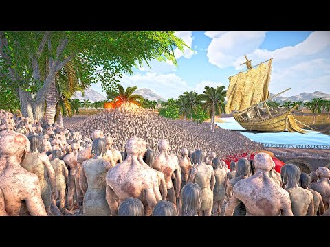 30 CLEOPATRA Attacked by 1,000,000 Zombies Near Silent Island - Epic Battle Simulator 2 - UEBS 2