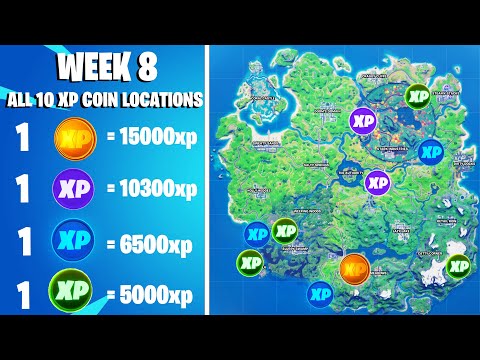Fortnite Week 8 All 10 Xp Coin Locations - Chapter 2 Season 4