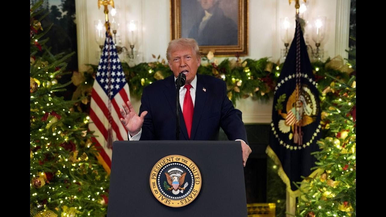 Trump delivers brief address to the nation