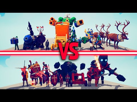 MEGA HOLIDAY TEAM vs MEGA MEDIEVAL TEAM | TABS - Totally Accurate Battle Simulator