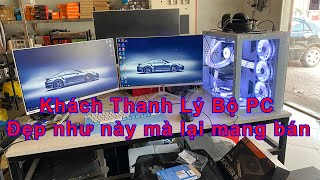Lên đường đi mua thanh lý bộ máy tính H510 I5 1400F ram 16G ssd 500G Vga 2060s 2 màn 24inh vỏ bể cá