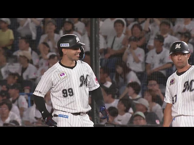 【5回裏】取られても取り返す!! マリーンズ・ソト レフトへの勝ち越し2点タイムリー!!  2024年9月8日 千葉ロッテマリーンズ 対 東北楽天ゴールデンイーグルス