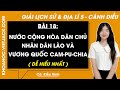 Vở bài tập Lịch sử và Địa Lí lớp 5 Bài 18: Nước Cộng hoà Dân chủ Nhân dân Lào