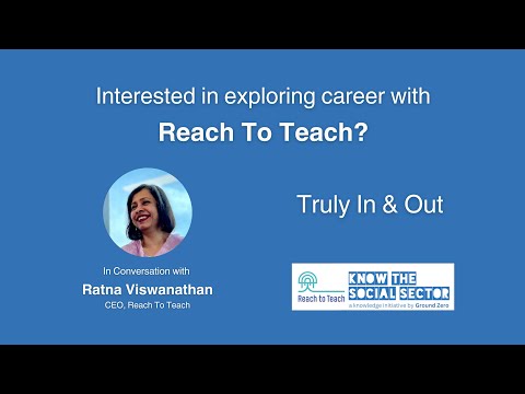 Reach To Teach: Career In Social Sector