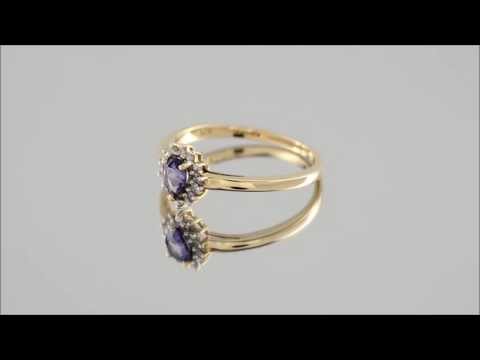 9ct Gold Diamond And Tanzanite Ring - D8426