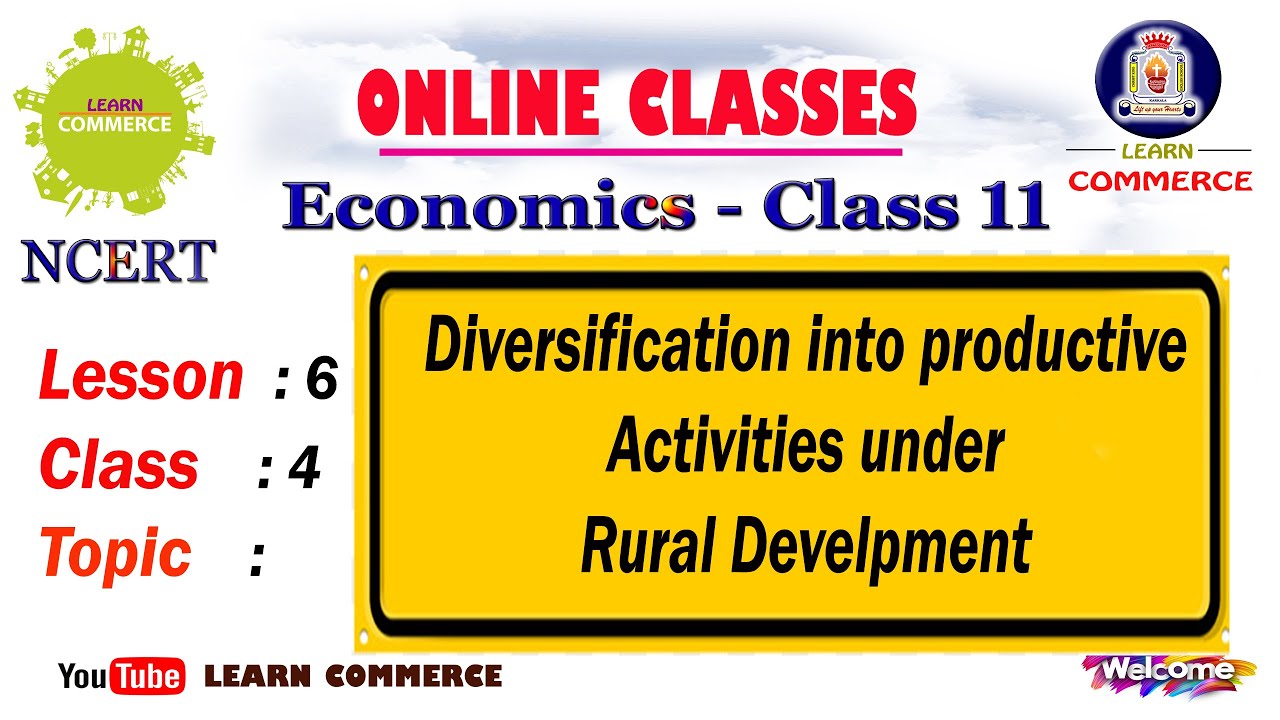 Diversification into productive Activities under rural develpment | Class 11 Economics Online Class