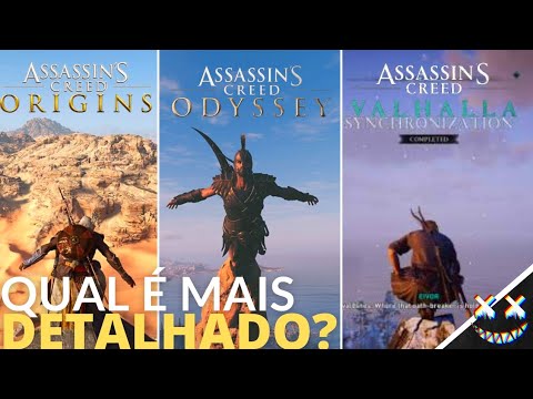 ASSASIN'S CREED ORIGINS VS ODYSSEY VS VALHALLA - QUAL E MELHOR?