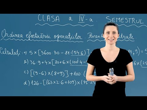 Ordinea efectuării operațiilor. Paranteze pătrate - Matematica - Clasa IV-a