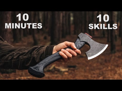 , title : '10 Bushcraft Axe Skills in 10 Minutes'