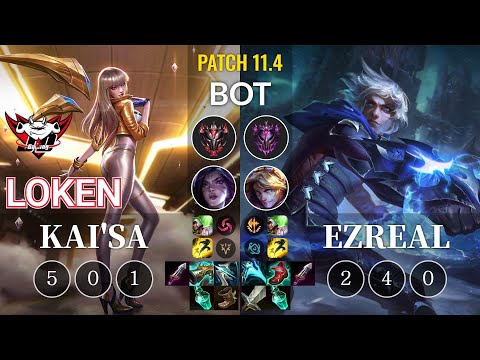 JDG LokeN Kai'Sa vs Ezreal Bot - KR Patch 11.4