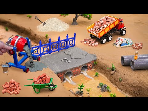 Truck collapsed bridge - DIY mini brick bridge building science project using plumbing with bricks
