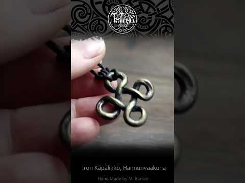 Hand forged Iron Hannunvaakuna Pendant, Käpälikkö, Finnish "Trollcross"  #finnish #handforged
