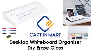 Cart In Mart Desktop Whiteboard Organiser - Dry Erase Glass
