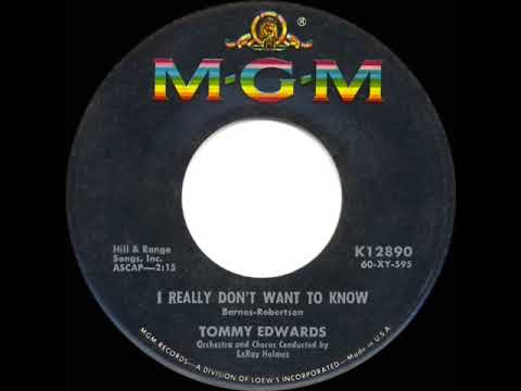 1960 HITS ARCHIVE: I Really Don’t Want To Know - Tommy Edwards