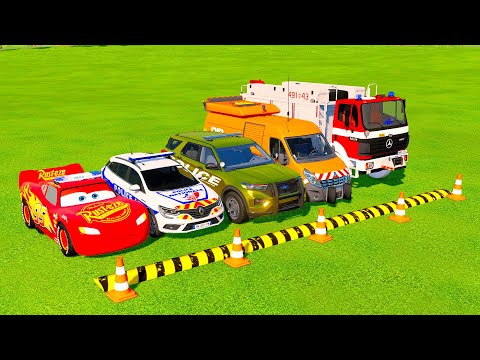 TRANSPORTING POLICE CARS,FIRE DEPARTMENT, DACIA LOGAN FS22 #8