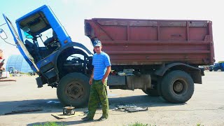146-Д.Ремонт рулевых тяг на МАЗ-5551.Хмурый день.