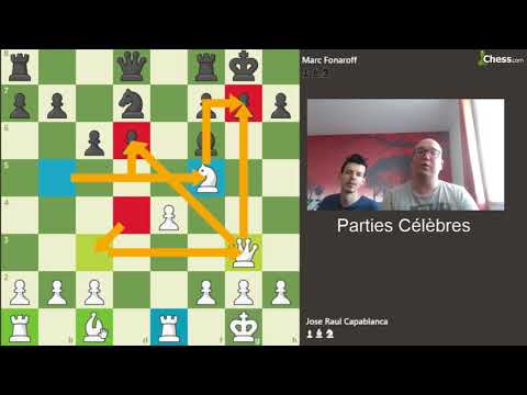 Partie d'échecs célèbre   l'harmonie des pièces Capablanca Fonaroff