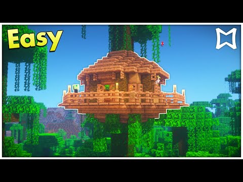 ► Minecraft Survival Jungle Tree House Tutorial! (EASY)