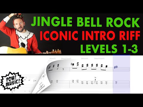 The Iconic Jingle Bell Rock Intro Guitar Riff in 3 Levels with TAB! (Bobby Helms - Christmas Song)