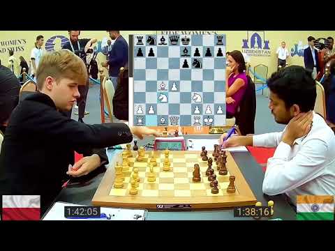 Miniatura de Nihal Sarin contra Szymon Gumularz | FIDE Grand Swiss 2025