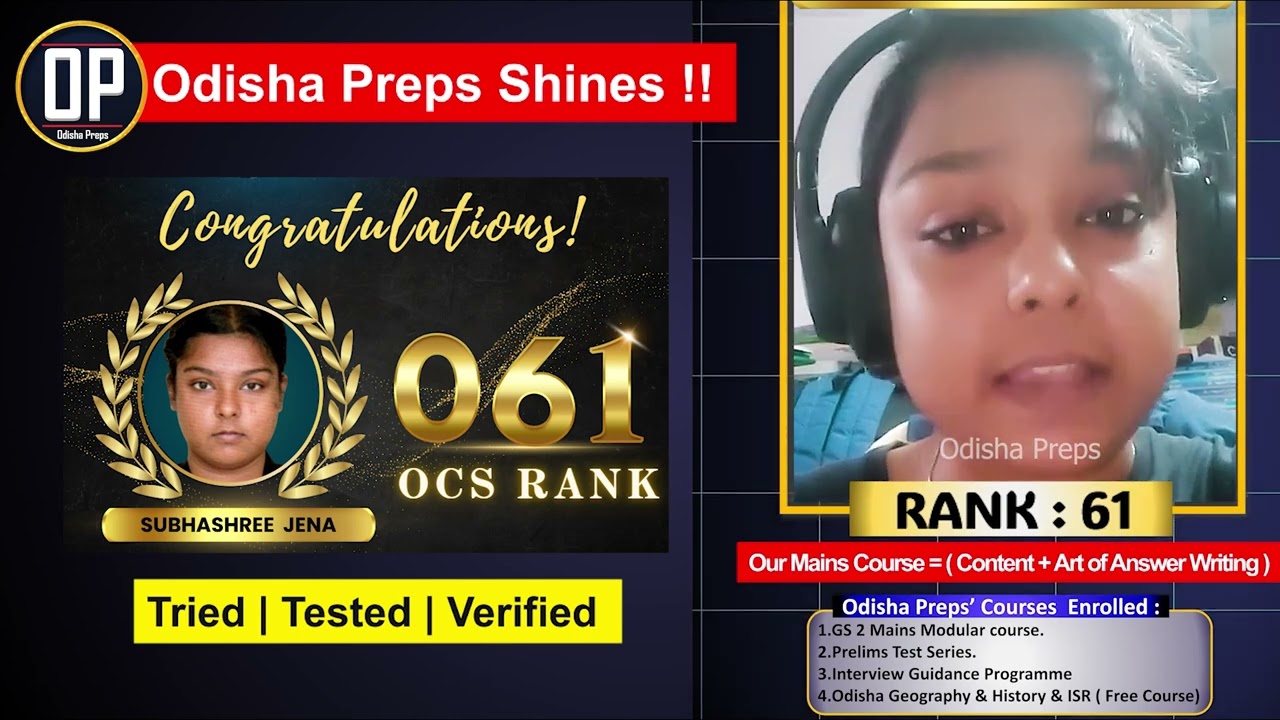 Topper Subhashree Jena Video Testimonial