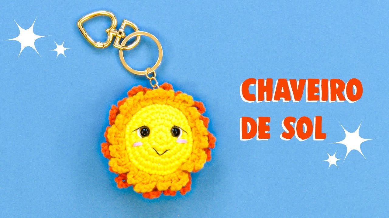 Chaveiro Sol em Amigurumi