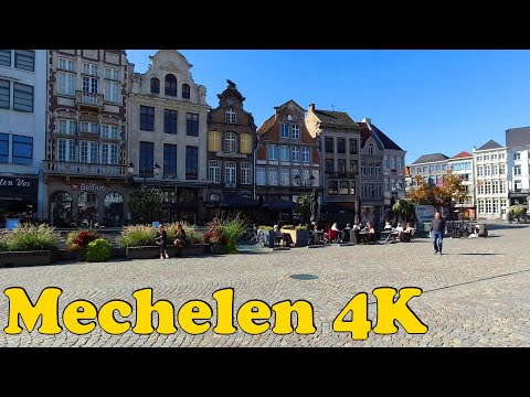 Mechelen, Belgium Walking tour [4K]. Historic city of Flanders.