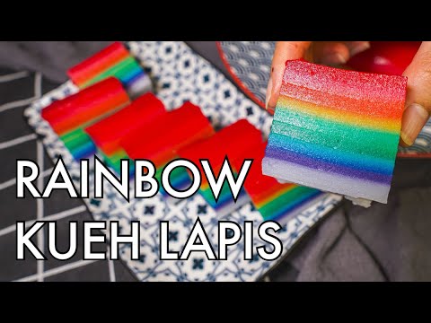 Rainbow Nonya Kueh Lapis Recipe | Singapore Nine Layer Steamed Cake | no bake Asian desserts