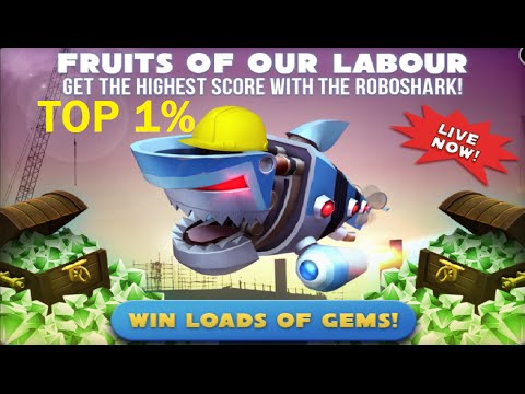 Top 1 % HIGHEST SCORE !! FRUITS OF OUR LABOUR LIVE EVENT (ROBO SHARK!) - Hungry Shark Evolution