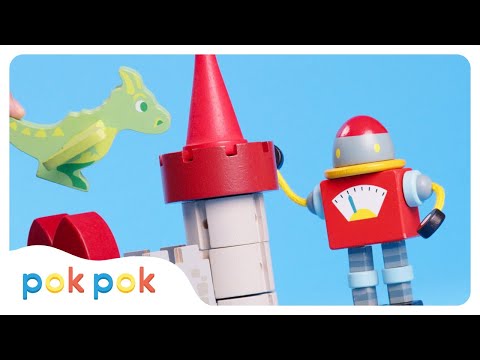 Diggers Build A Castle 🏰🚜 | Calm Toddler Learning | Pok Pok