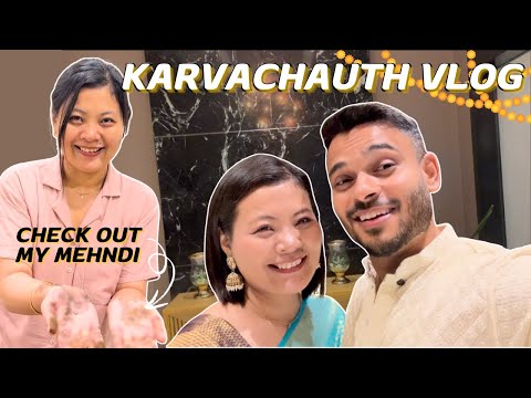 Karvachauth Celebration 💫🤗 | Nimesh Making Mehndi Design on my Hand😍🤩 |