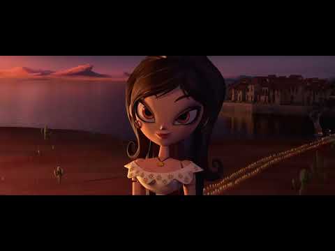 The Book of Life (2014) official trailer frame: Manolo playing guitar in a candlelit square