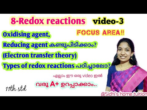 8-Redox reaction|Focus area|V-3|Types of redox reactions|Electron transfer theory|OA&RA|in malayalam
