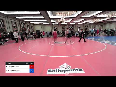 182 Lbs Rr Rnd 3 - Sebastian Guzman, Connecticut Vs Caleb Marzolino, Pennsylvania 95bb