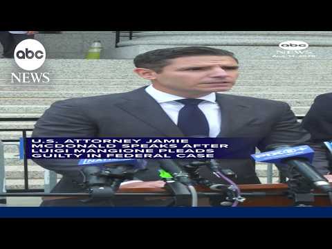 U.S. attorney Jamie McDonald speaks after Luigi Mangione pleads guilty
