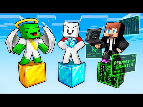 JJ vs Mikey vs Carrie: STRANGE ONE BLOCK BATTLE in Minecraft - Maizen