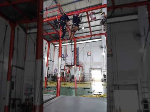 Rope Access Technician Rescue Aid Climb Lowering Casualty By Rope