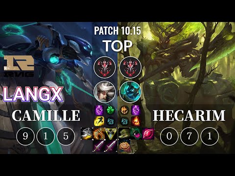 RNG Langx Camille vs Hecarim Top - KR Patch 10.15