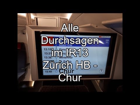 Alle SBB Durchsagen im IR13 Zürich - St. Gallen - Chur