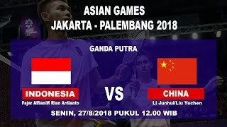 Live Streaming Badminton Ganda Putra Indonesia, Fajar/Rian Vs Li Junhui/Liu Yuchen di Asian Games