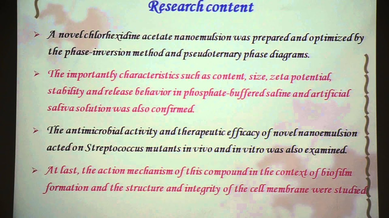 Novel nanoemulsion against cariogenic Streptococcus mutans - Video abstract ID 72920 - YouTube