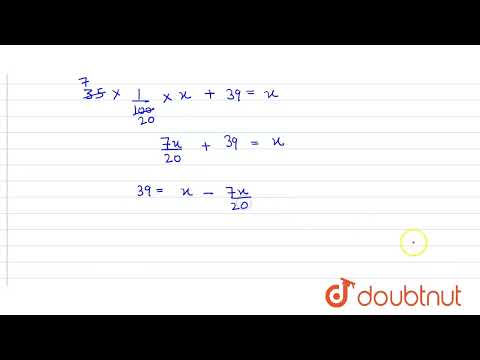 If 35% of a number added\nto 39 is the number itself, the number is\n (a) 60(b) 65\n (c) 75 (d) ...