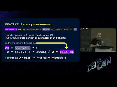 DEF CON 31 - War Stories -  Finding Foes and Yourself with Latency Trilateration - Lorenzo Cococcia